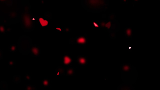 红色缤纷的心飞翔的动画在黑色的背景，爱和情人节，关系视频素材