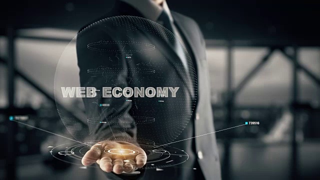 带有全息商业概念的网络经济视频下载