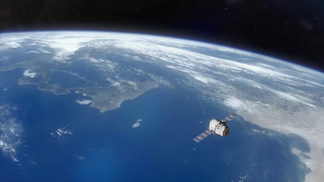 太空船A从太空来的地球视频素材