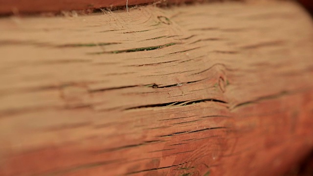 有裂缝的旧木头。视频素材