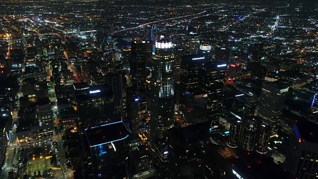 洛杉矶市中心/空中之夜视频素材