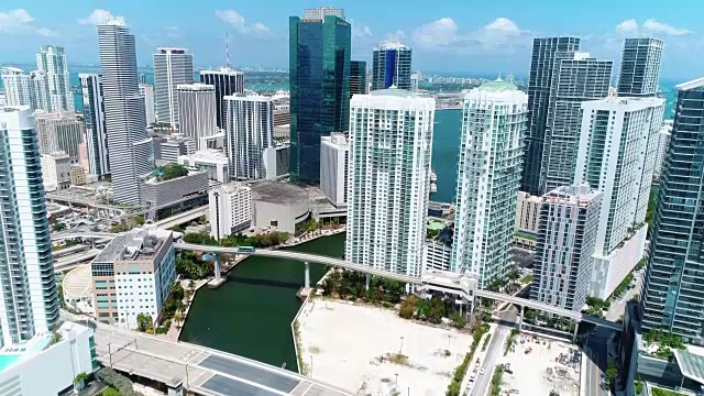 布里克尔，迈阿密市中心/空中视频素材