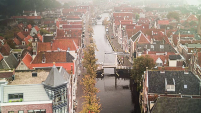 荷兰城市运河空中时间流逝视频下载