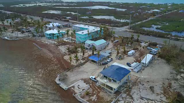 航空视频房屋受飓风艾玛佛罗里达Keys系列影响视频素材
