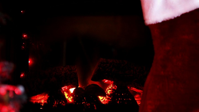 圣诞节的壁炉视频素材