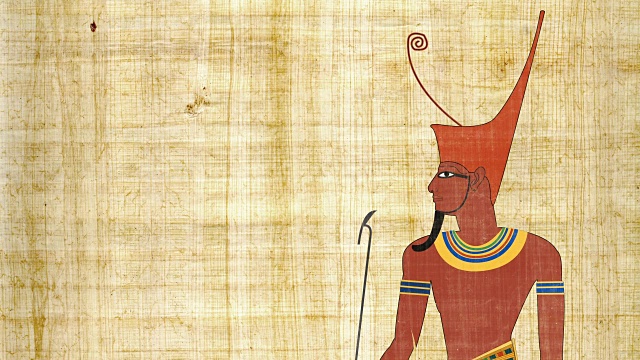 下埃及的法老在纸莎草背景视频下载