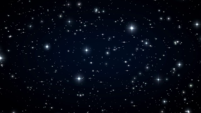 黑色夜空中的星星。循环动画。闪光闪烁的美丽夜晚。视频素材