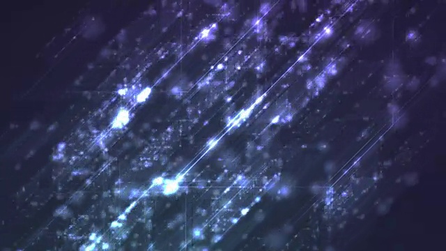 蓝色发光闪闪的技术几何视频动画视频素材