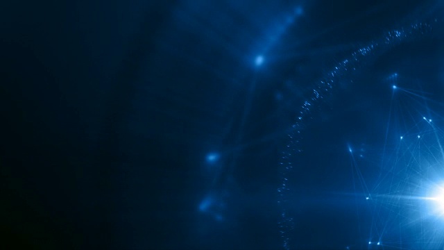 抽象能量结构(蓝色，复制空间)-循环视频素材