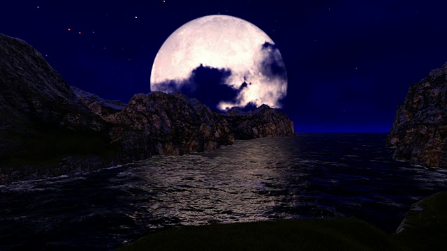 大月亮山倒映水视频素材