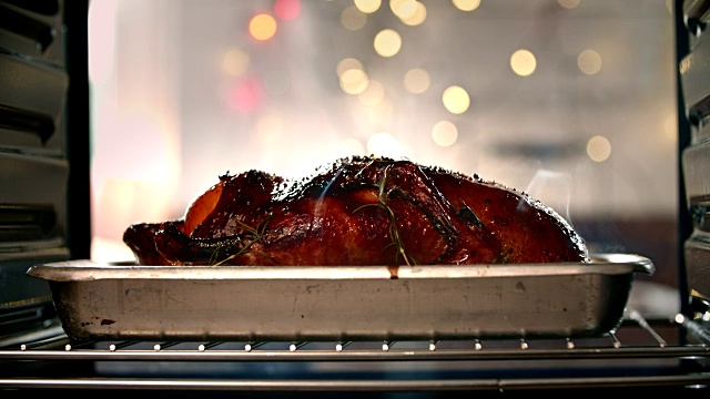 用烤箱烤传统圣诞鸭子视频下载