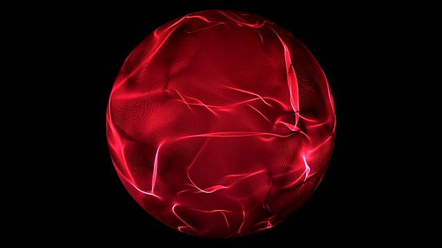 红色发光的能量球在透明的背景视频素材