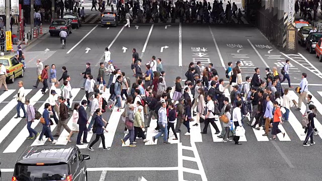 慢镜头——人群在人行横道上行走视频下载
