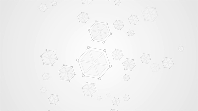 灰色抽象六边形分子技术视频动画视频素材