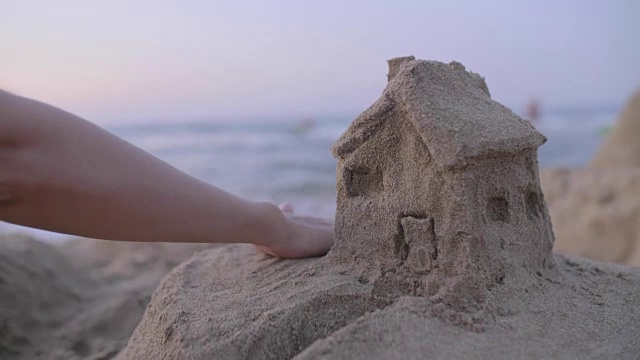 沙子的房子模型视频素材