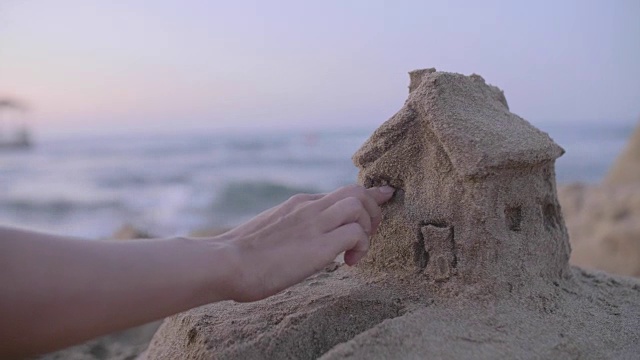 沙子的房子模型视频素材