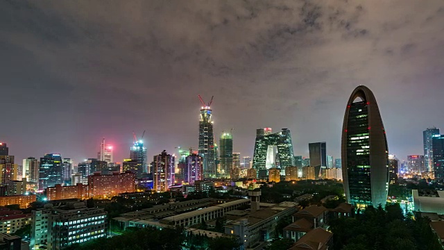 T/L WS HA PAN Downtown Beijing at Night /北京，中国视频素材