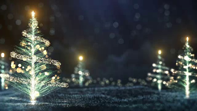 4k圣诞树背景(蓝色)-循环视频下载