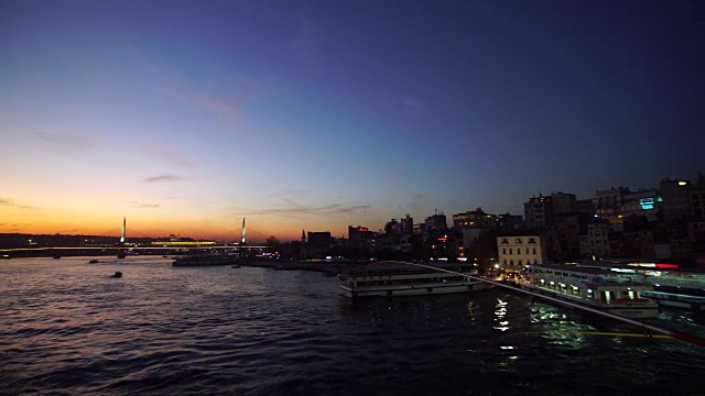 Galata桥的日落视频素材