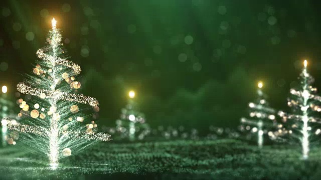 4k圣诞树背景(绿色)-循环视频下载