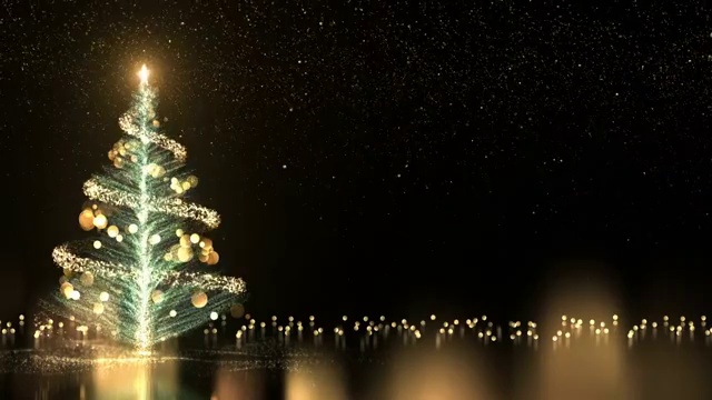 4k圣诞树与黑色背景-循环视频下载