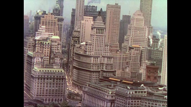 纽约摩天大楼顶部的鸟瞰图视频素材