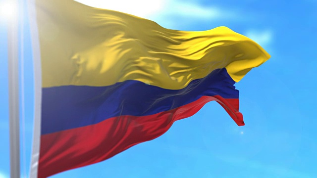 哥伦比亚的旗帜视频素材