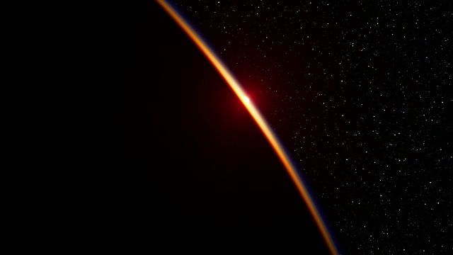 《逼真的地球上的日出》4k。3 d动画。视频素材