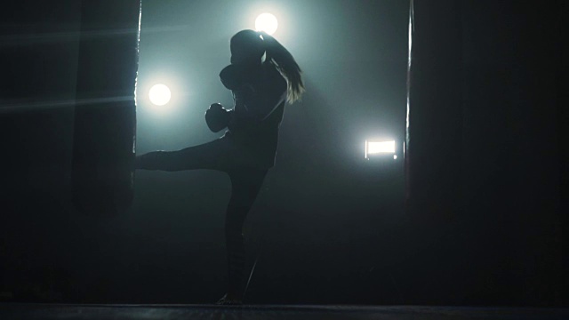 精力充沛的女子跆拳道视频素材