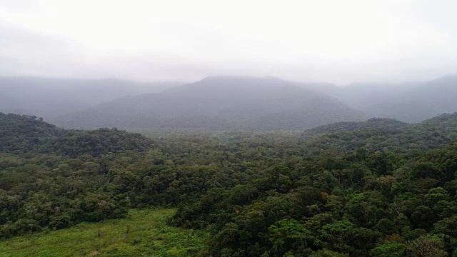 森林景观和山脉在一个多云的日子在巴西视频素材