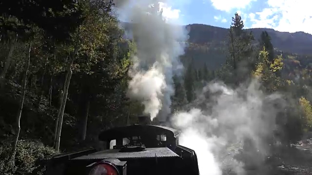 乔治城环线铁路蒸汽机车列车科罗拉多烟雾烟囱落基山脉视频下载