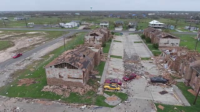 飓风哈维德克萨斯州2017年无人机拍摄的德克萨斯州罗克波特视频素材