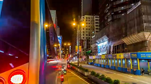 时间流逝电车快速运动在香港城市视频素材