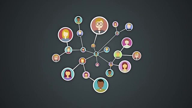 人的图标，连接人，商业网络。社交媒体服务图标。视频下载