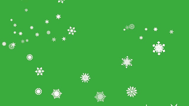 雪花流在绿色的心情背景最后剪支持视频素材