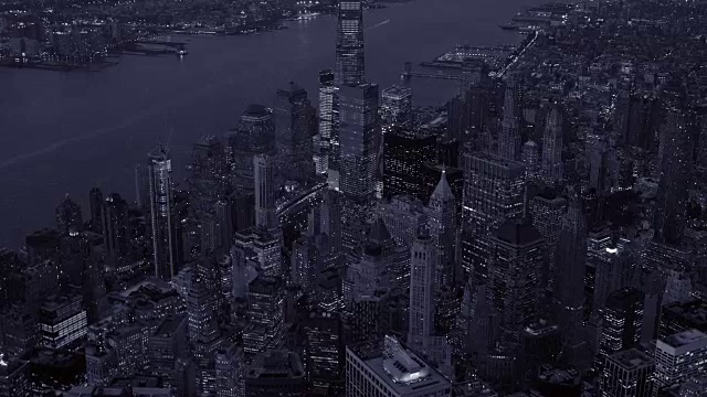 纽约市鸟瞰图。美国市长城市。视频下载
