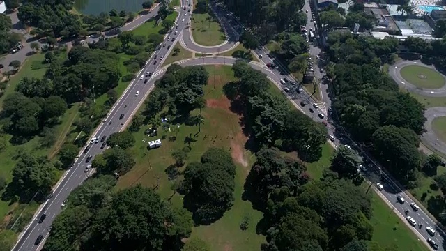 鸟瞰图Ibirapuera，圣保罗，巴西视频下载