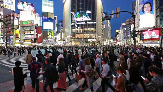 东京著名的涉谷十字路口视频下载