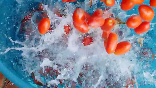 番茄落水-意大利自制番茄酱制作视频素材