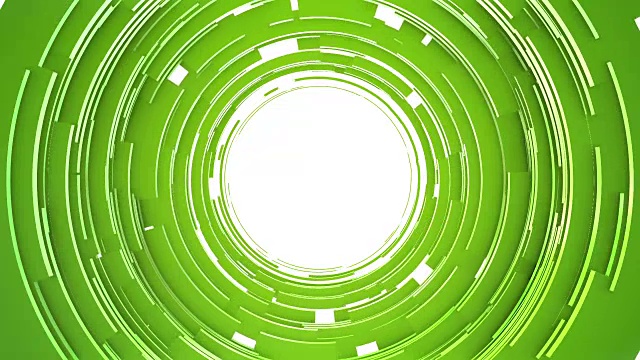摘要圆形几何背景与移动圆隧道在回路上白色背景。视频素材