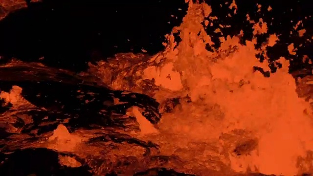 埃塞俄比亚Erta Ale火山冒泡熔岩湖视频素材