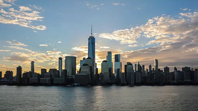 纽约下曼哈顿日出时的4K视频延时视频素材