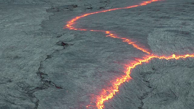埃塞尔比亚埃尔塔阿勒火山的熔岩流视频素材
