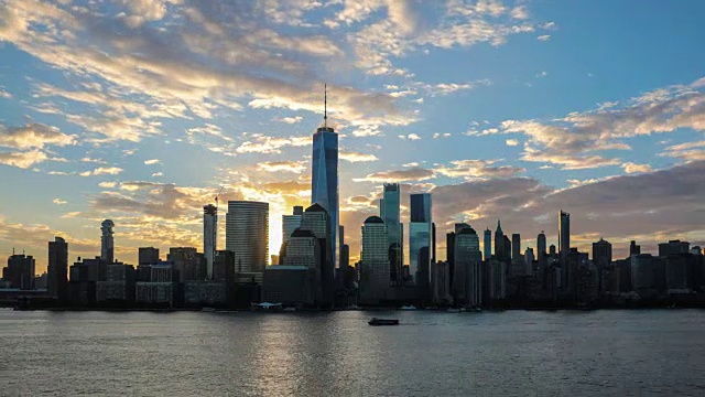 纽约下曼哈顿日出时的4K视频延时视频素材