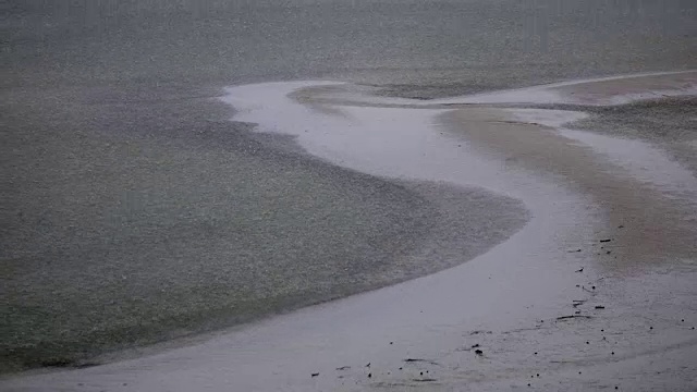 海滩上的雨量(特写)视频素材