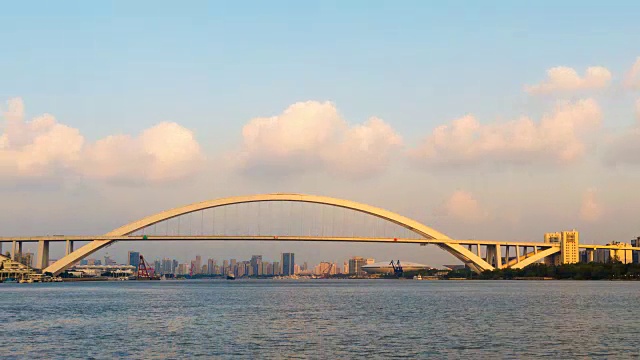 上海卢浦大桥黄昏时分视频素材