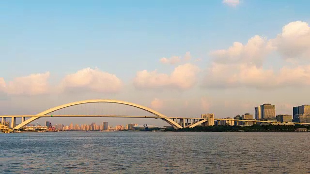 T/L Z/O上海卢浦大桥黄昏视频素材