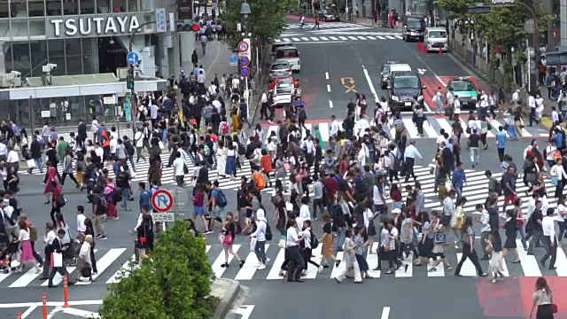 慢镜头:东京涩谷十字路口视频下载