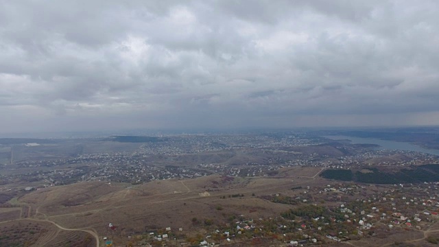 天线:城市上空暴雨云视频素材