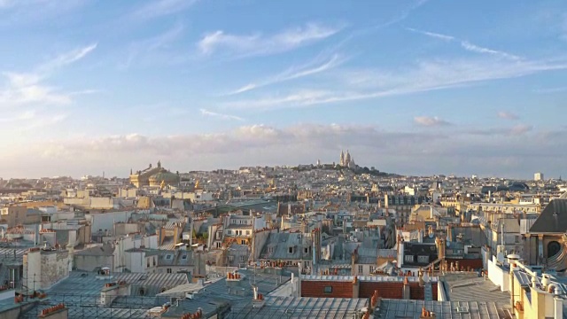 巴黎圣心大教堂的4k慢镜头鸟瞰图视频下载